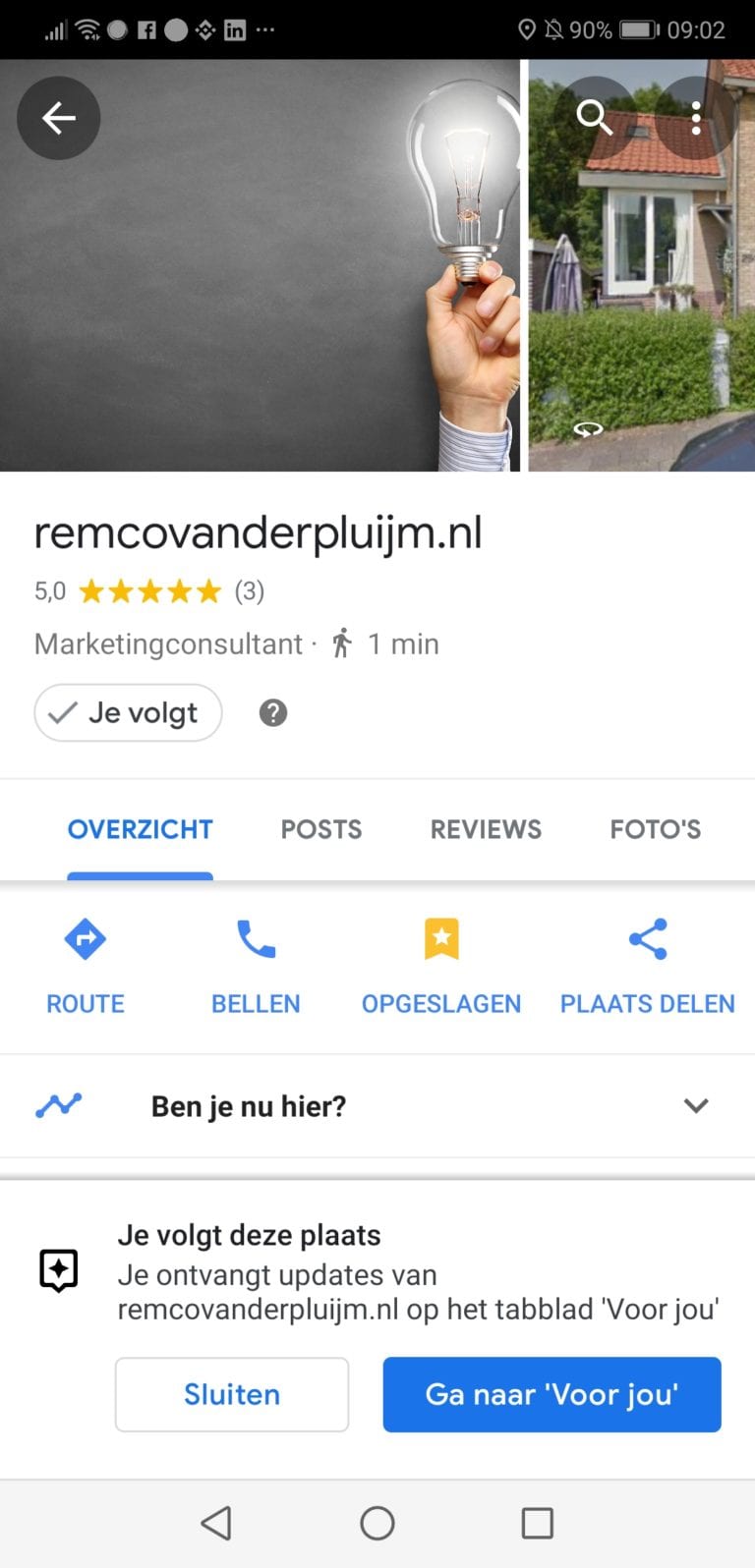 Google Maps concurreert met Facebook Pagina's