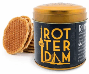 Koop stroopwafels in blik met Rotterdam